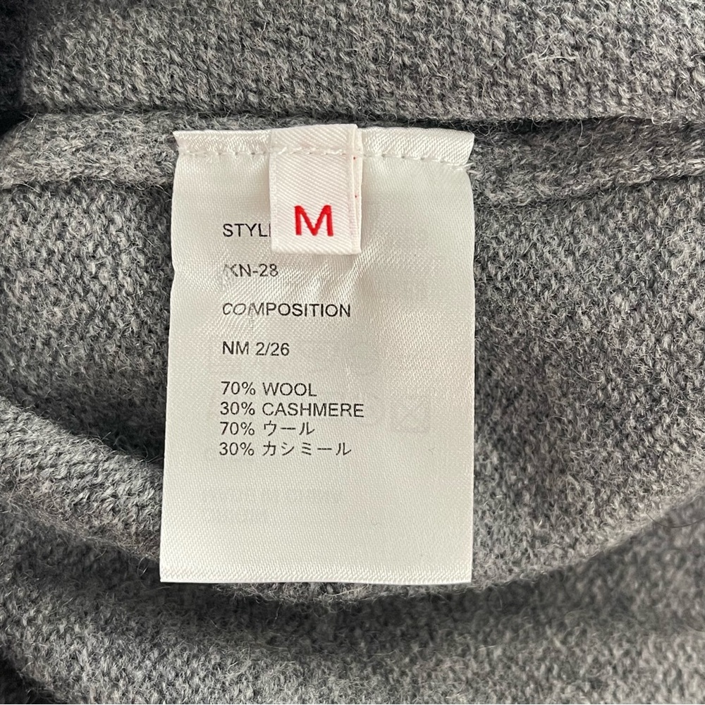 Random Identities Wool Cashmere Blend Crew Neck Gray Sweater Size Medium - Picture 11 of 12